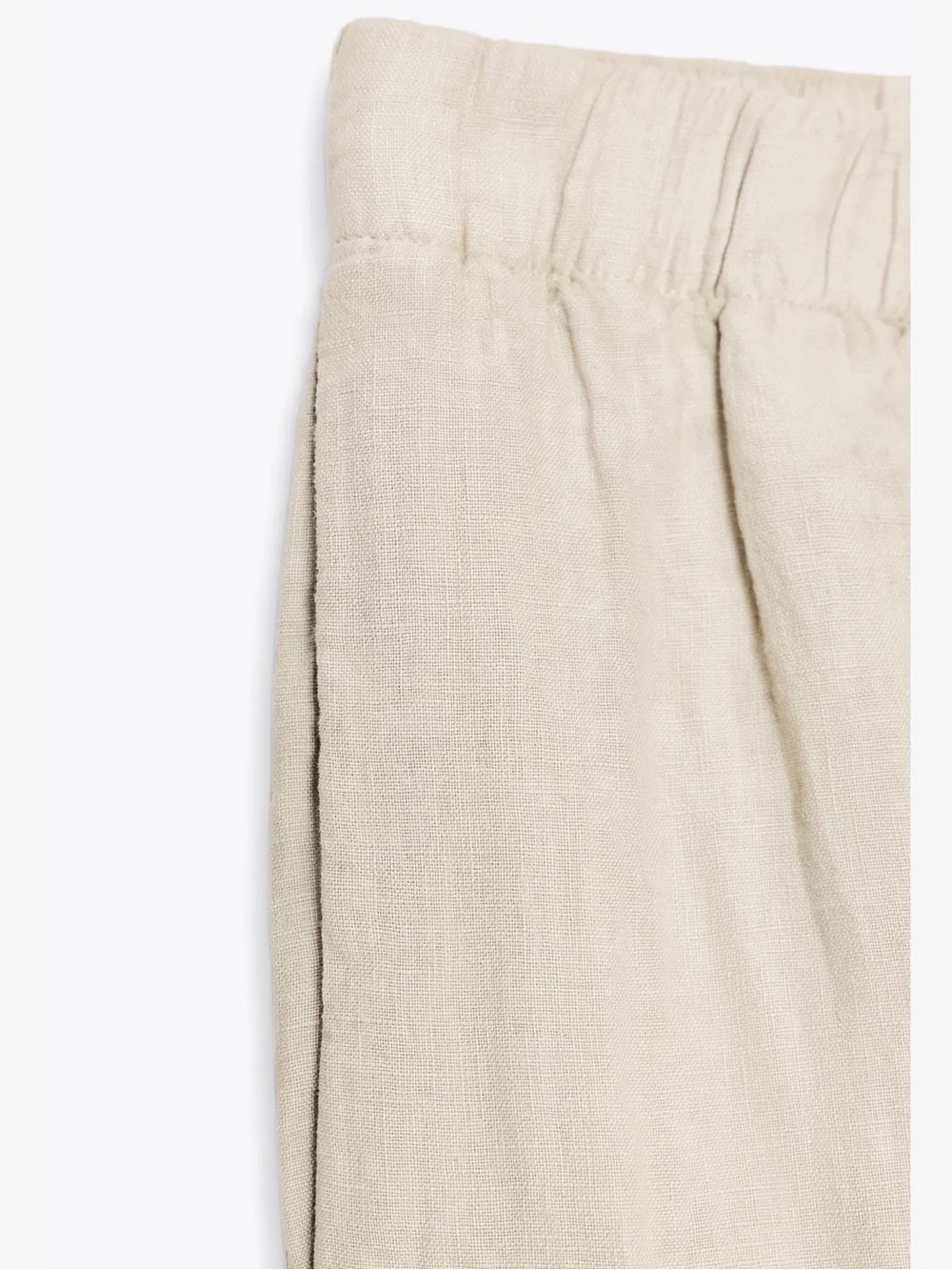 Zara Women's Wide-Leg Linen-Blend Chinos in Cream